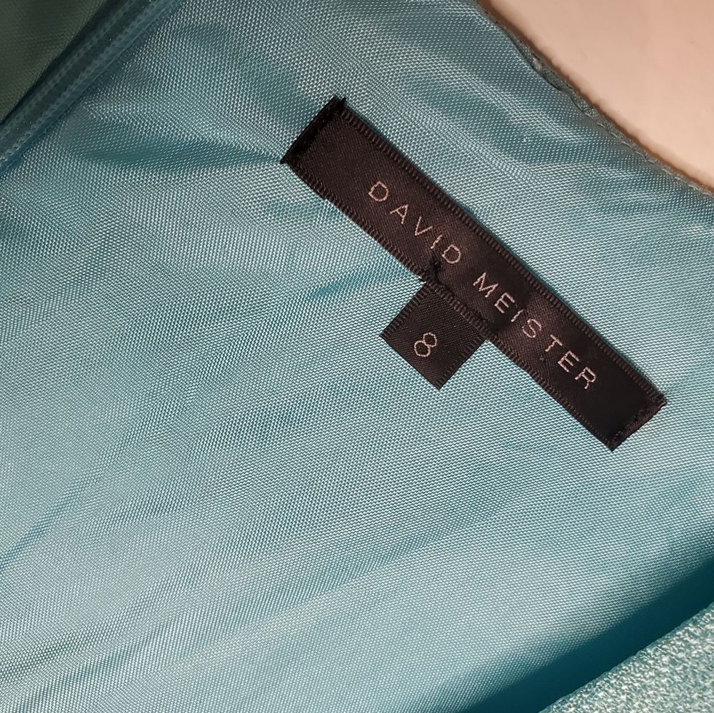 David Meister Aqua Blue Midi Dress - Picture 5 of 16